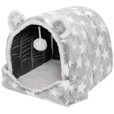 Fur Print Fleece Cozy Cave Gray Stars