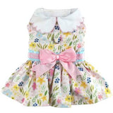 DD Pastel Meadow Dog Dress with Matching Leash