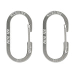 Two Nite Ize Microlink carabiners on a white background