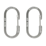Two Nite Ize Microlink carabiners on a white background
