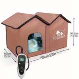 Elevated Heated Brown Cat Pitched House