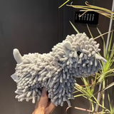 Chenille Dog Shaped Towel Grey