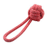 Knot Ball & Handle Rope Dog Toy Red