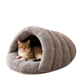 Plush Slipper Cave Pet Bed Grey