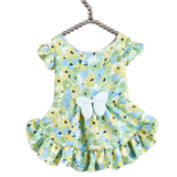 Floral Spring Dress with Bow Green