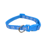 Paw Print Baby Blue Puppy/Small Dog Collar
