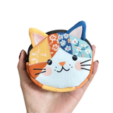 Cat Patchwork Makeup/Travel Bag  4.5in
