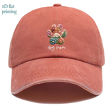 Colorful Pawprint Dog Mom Baseball Hat