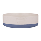 Speckle Dip Bone Dog Bowl Blue/White