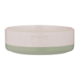 Speckle Dip Bone Dog Bowl Green/White