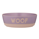 Woof Dog Bowl Purple/Tan