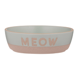Meow Cat Bowl Teal/Tan