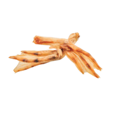 A pair of dried duck feet shown on a white background.