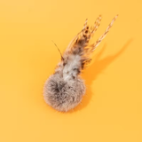 Rabbit Fur Ball with Feathers Cat Toy Bulk