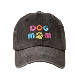 Colorful Dog Mom Baseball Hat Black