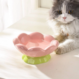Short Tulip Ceramic Elevated Pet Bowl