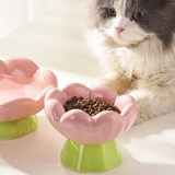 Tall Tulip Ceramic Elevated Pet Bowl