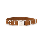 Euro Dog Pro Line Quick Release Soft Leather Collar Bark Brown