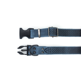 Euro Dog Navy Celtic Sport Quick Release Leather Collar