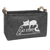 Cat Stuff Grey Felt Storage Bin