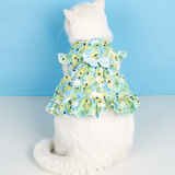 Floral Spring Dress with Bow Green