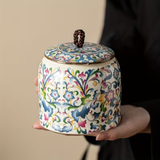 Floral Multicolor Ceramic Memorial Urn