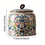 Floral Multicolor Ceramic Memorial Urn