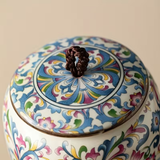 Floral Multicolor Ceramic Memorial Urn