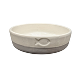 Speckle Dip Fish Cat Bowl Lavender/White