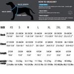 Dog measurement chart with size guide and how-to measure instructions.