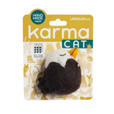 Karma Cat toy packaging with a bird-shaped toy on a white background