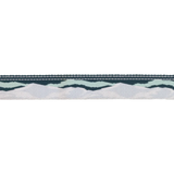 Dog collar strap with shades of teal, grey, and white displayed on a white background.
