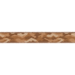 Dog collar strap with a tan and brown cammo pattern displayed on a white background.