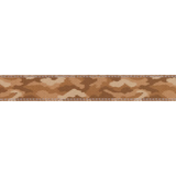 Dog collar strap with a tan and brown cammo pattern displayed on a white background.
