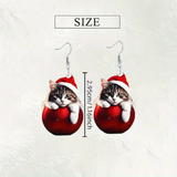 Tabby Cat Ornament Dangle Earrings