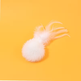 Rabbit Fur Ball with Feathers Cat Toy Bulk