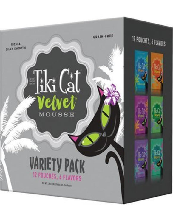 Tiki Cat Velvet Mousse PCH Variety Pack 12ct 2.8z