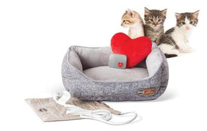 K&H Mother's Heartbeat Heated Kitty Pet Bed W/Heart Pillow*