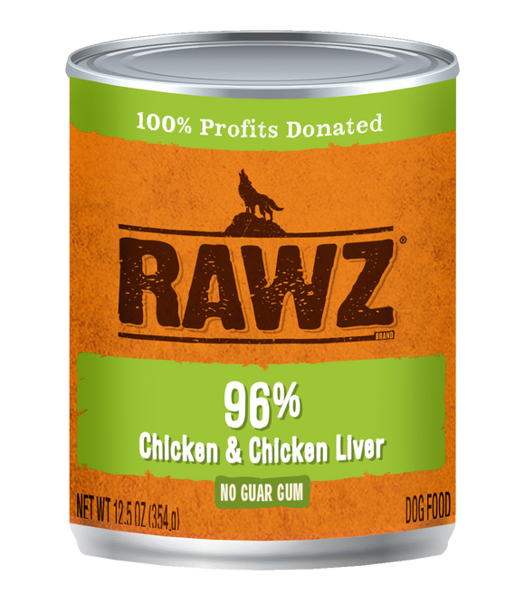 Rawz K9 Cans 96% Chicken & Liver Pate 12.5oz