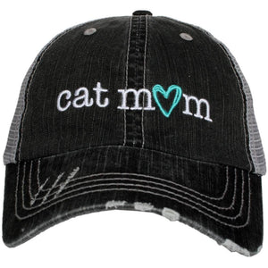 Katydid Trucker Hat Cat Mom Gray