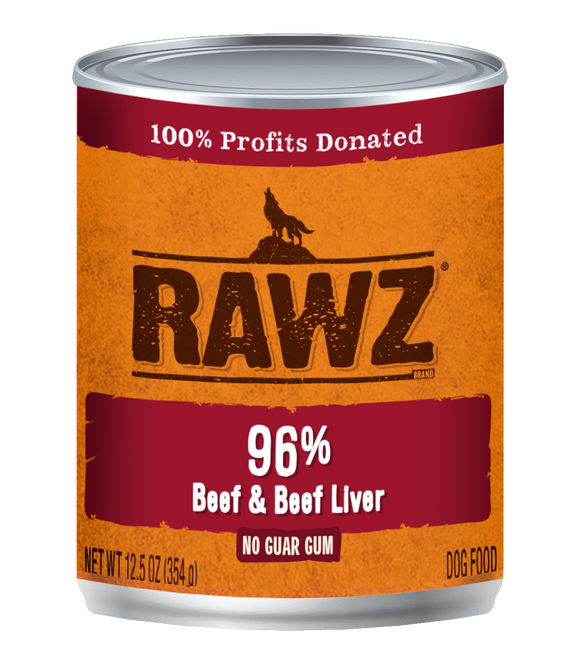 Rawz K9 Cans 96% Beef & Liver 12.5oz