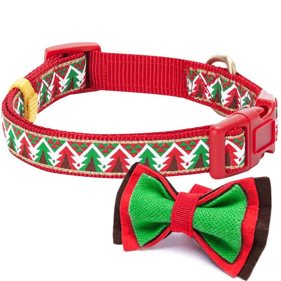 Christmas Charm Tree Collar w/ Bowtie