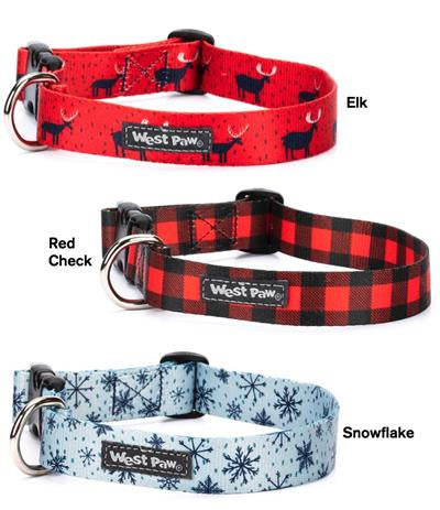 West Paw Holiday Collar Red Check*