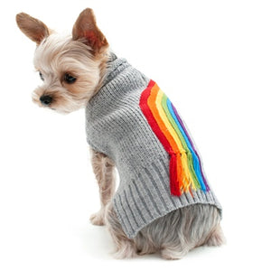 DOGO Rainbow Turtleneck Sweater Grey