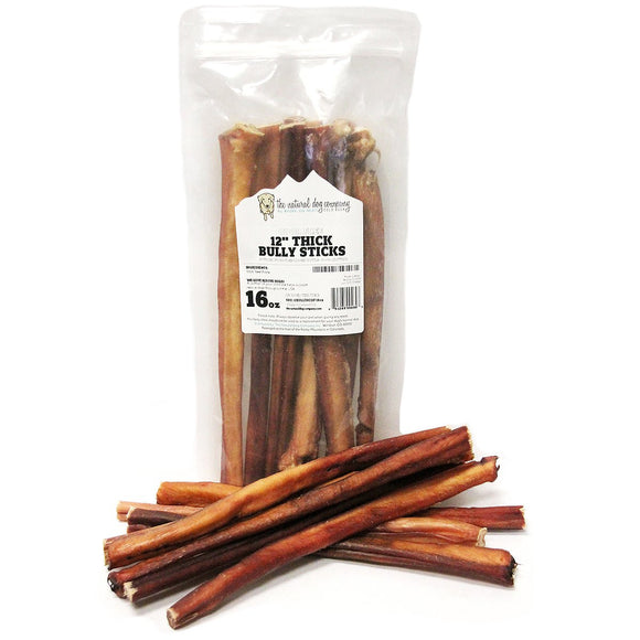 Natural Dog 12in Thick Bully Stick Odor Free 16oz