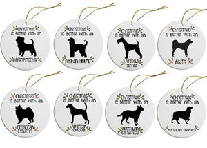 Mirage Breed Specific Round Christmas Ornament Asst
