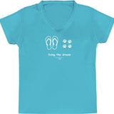 Spoiled Rotten Dogz V-Neck Tee Flip Flops Caribbean