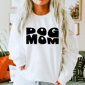 Petphoria Dog Mom Sweatshirt White