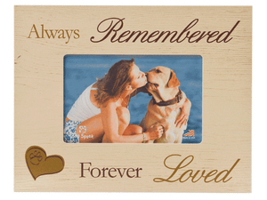 Dog Speak Frame Always Remembered Forever Loved 7x9