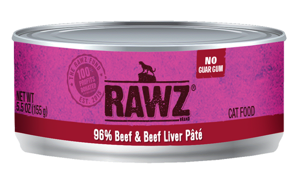 Rawz Cat Cans 96% Beef & Beef Liver Pate